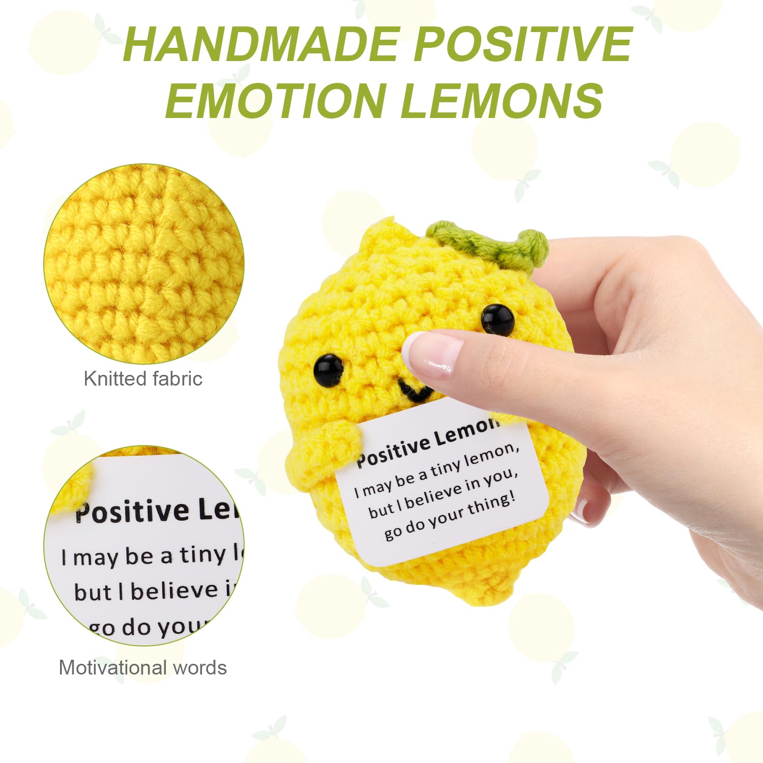 Positive Lemon, Crochet Lemon Emotional Cute Positive Doll Knitted